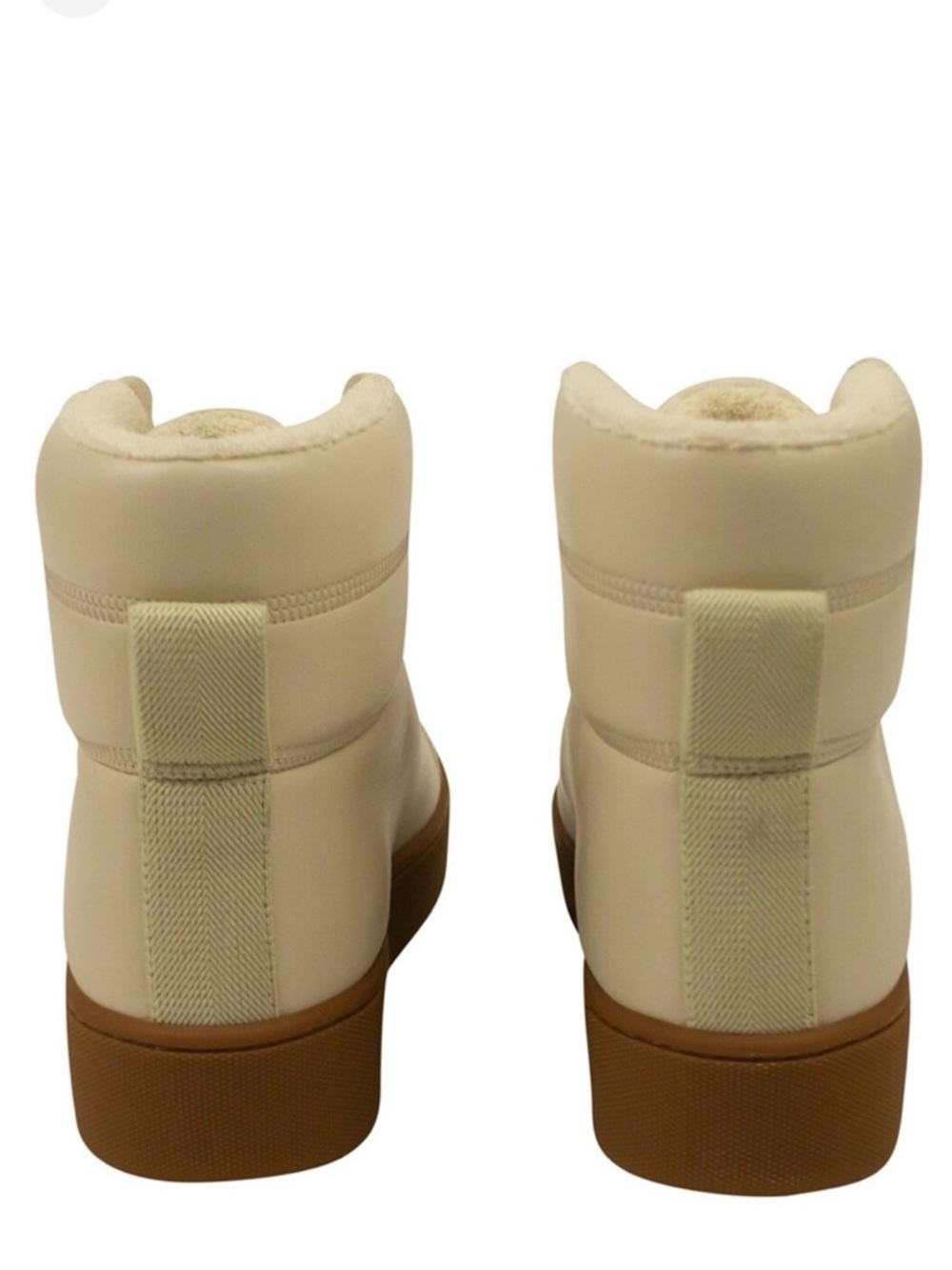 Bottega Veneta Cream Ankle Winter Boots with Brown Sole